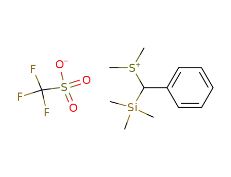 Molecular Structure of 119547-76-1 (dimethyl<(phenyl)trimethylsilylmehyl>sulfoniumtrifluoromethanesulfonate)