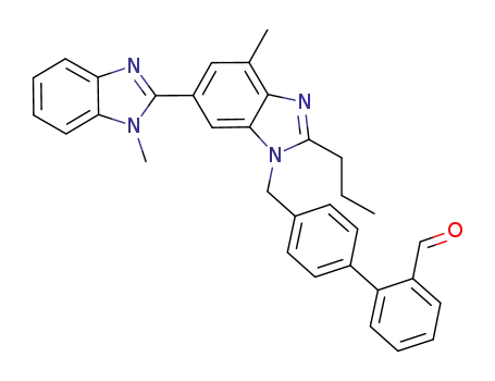 Molecular Structure of 172525-90-5 (4'-[(2-n-propyl-4-methyl-6-(1-methyl-benzimidazol-2-yl)-benzimidazol-1-yl)methyl]-biphenyl-2-carboxaldehyde)