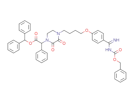 Molecular Structure of 179416-72-9 (diphenylmethyl α-[4-[4-(4-benzyloxycarbonylamidinophenoxy)butyl]-2,3-dioxopiperazin-1-yl]-α-phenylacetate)