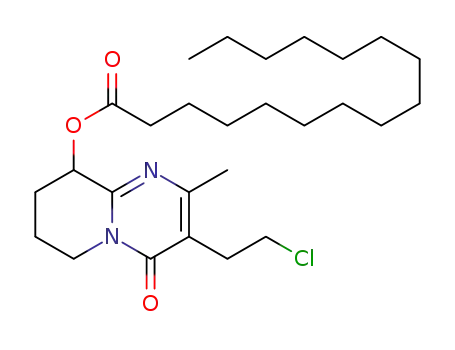 3-(2-chloroethyl)-6,7,8,9-tetrahydro-2-methyl-9-hydroxy-4H-pyrido[1,2-a]pyrimidine-4-one palmitate ester