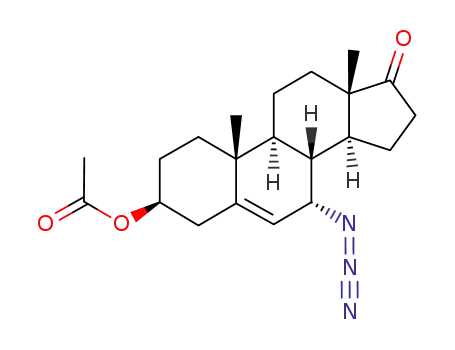 Molecular Structure of 27270-51-5 (3β-acetoxy-7α-azidoandrost-5-en-17-one)