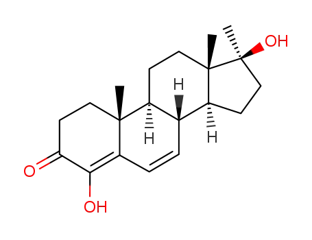 Molecular Structure of 2320-90-3 (4.17β-Dihydroxy-17α-methyl-androstadien-(4.6)-on-(3))