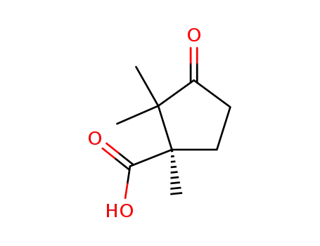 Molecular Structure of 464-89-1 (Cyclopentanecarboxylicacid, 1,2,2-trimethyl-3-oxo- (8CI,9CI))