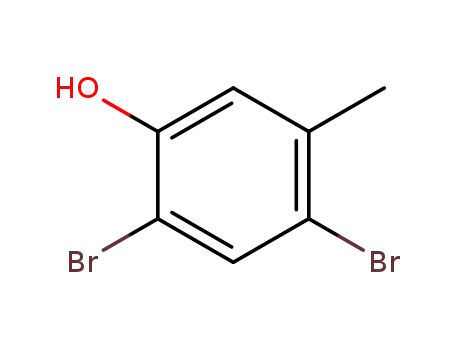 Molecular Structure of 13321-76-1 (4,6-Dibromo-m-cresol)