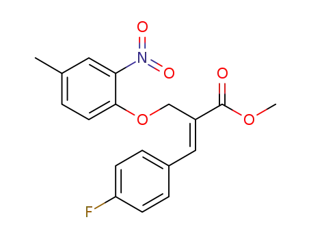 Molecular Structure of 1151899-38-5 ((E)-methyl 3-(4-fluorophenyl)-2-((4-methyl-2-nitrophenoxy)methyl)acrylate)