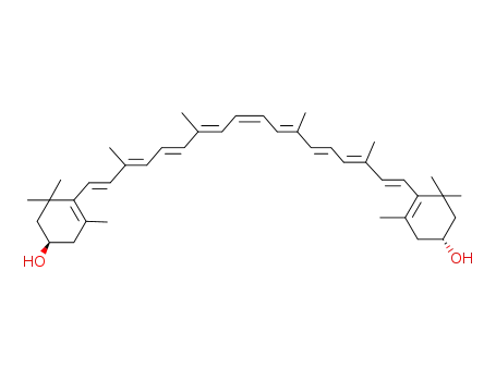 Molecular Structure of 60046-54-0 ((3R,3'R,15-cis)-b,b-Carotene-3,3'-diol)