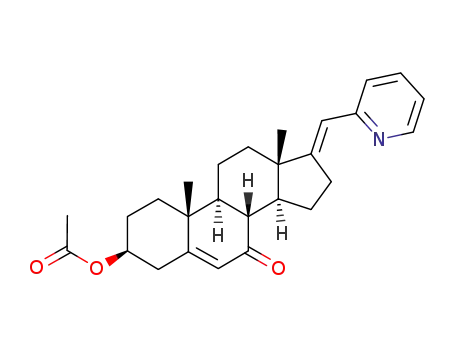Molecular Structure of 83830-40-4 (3β-acetoxy-17-picolinylidene-5-androstene-7-one)