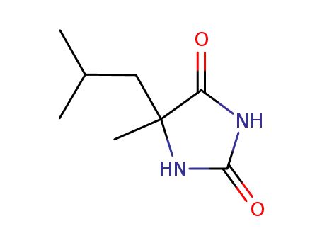Molecular Structure of 27886-67-5 (5-ISO-BUTYL-5-METHYLHYDANTOIN)