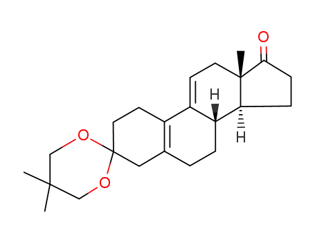 Molecular Structure of 91175-92-7 (3,3-(2,2-dimethyltrimethylene-1,3-dioxy)-5<sup>(10)</sup>,9<sup>(11)</sup>-estradien-17-one)