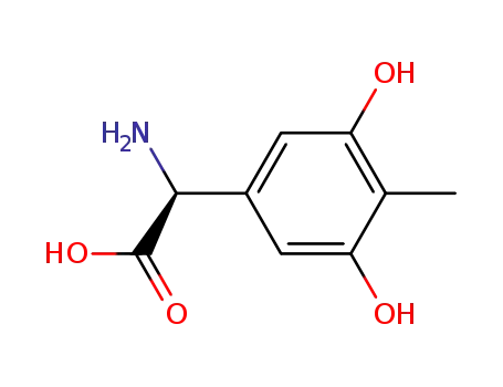 Molecular Structure of 76249-99-5 ((S)-Amino-(3,5-dihydroxy-4-methyl-phenyl)-acetic acid)