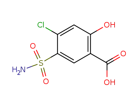 Molecular Structure of 14556-98-0 (4-Chloro-2-hydroxy-5-sulfamoylbenzoic acid)