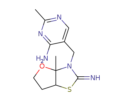 3-(4-amino-2-methyl-pyrimidin-5-ylmethyl)-3a-methyl-tetrahydro-furo[2,3-<i>d</i>]thiazol-2-ylideneamine
