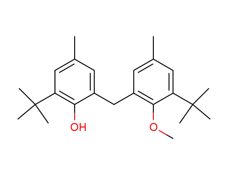 Molecular Structure of 27996-19-6 (6-tert-butyl-2-(2'-methoxy-3'-tert-butyl-5'-methylbenzyl)-4-methylphenol)