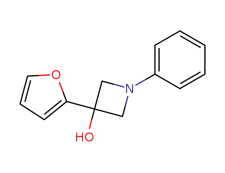 Molecular Structure of 76007-24-4 (3-(2-furyl)-1-phenylazetidin-3-ol)