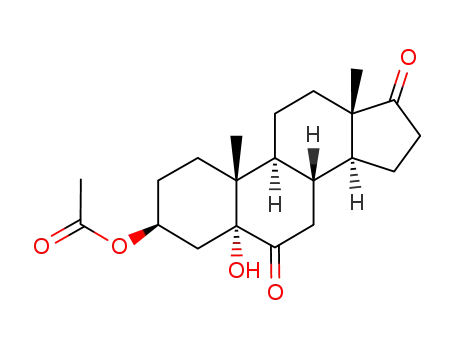 Molecular Structure of 39933-10-3 (3β,5-dihydroxy-5α-androstane-6,17-dione 3-acetate)