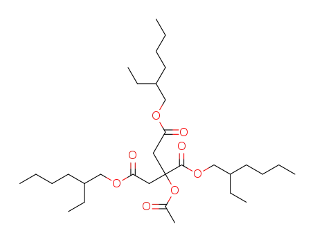 Molecular Structure of 144-15-0 (tris(2-ethylhexyl) 2-(acetyloxy)propane-1,2,3-tricarboxylate)