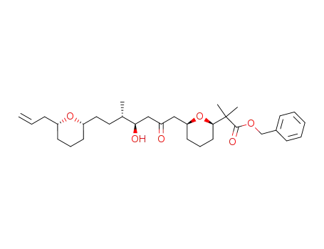 2-{(2R,6S)-6-[(4R,5S)-7-((2S,6R)-6-Allyl-tetrahydro-pyran-2-yl)-4-hydroxy-5-methyl-2-oxo-heptyl]-tetrahydro-pyran-2-yl}-2-methyl-propionic acid benzyl ester