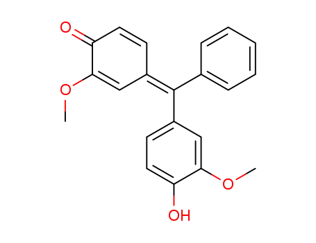 Molecular Structure of 55252-36-3 (4-(4-hydroxy-3-methoxy-benzhydrylidene)-2-methoxy-cyclohexa-2,5-dienone)