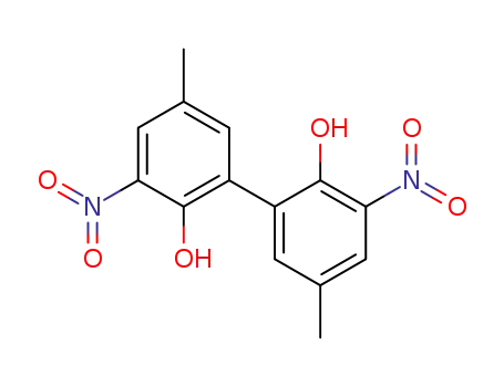 Molecular Structure of 32039-28-4 (2-(2-hydroxy-5-methyl-3-nitrophenyl)-4-methyl-6-nitrophenol)