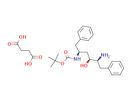 Molecular Structure of 183388-64-9 ((2S,3S,5S)-5-tert-Butyloxycarbonylamino-2-amino-3-hydroxy-1,6-diphenylhexane succinate)