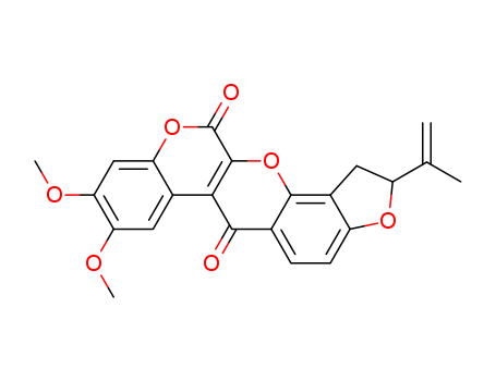 (1)Benzopyrano(3,4-b)furo(2,3-h)(1)benzopyran-6,12-dione, 1,2-dihydro-8,9-dimethoxy-2-(1-methylethenyl)-, (R)- cas  4439-62-7