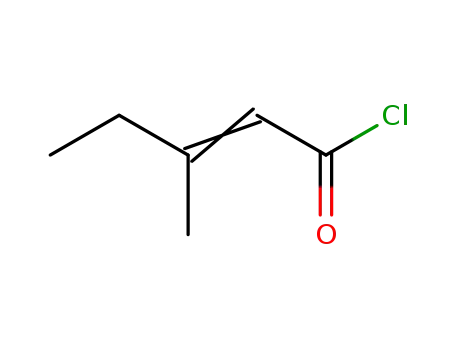 Molecular Structure of 60359-79-7 (2-Pentenoyl chloride, 3-Methyl-)