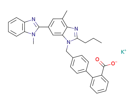 4'-[(2-n-propyl-4-methyl-6-(1-methylbenzimidazol-2yl)-benzimidazol-1-yl)-methyl]-biphenyl-2-carboxylic acid potassium salt