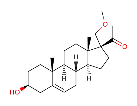 Molecular Structure of 82989-16-0 (3β-hydroxy-17-methoxymethyl-5-pregnen-20-one)