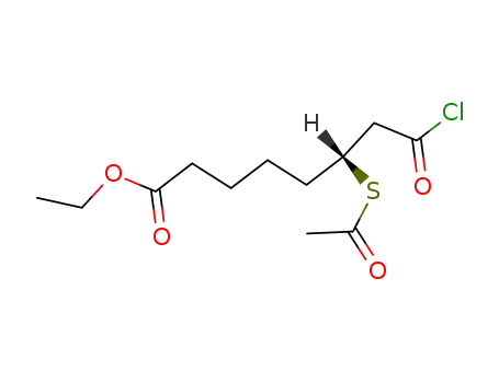 Molecular Structure of 104665-85-2 ((<i>R</i>)-3-acetylsulfanyl-octanedioic acid-8-ethyl ester-1-chloride)