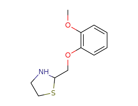 Molecular Structure of 103181-68-6 (Thiazolidine, 2-((2-methoxyphenoxy)methyl)-)
