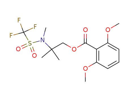 Molecular Structure of 139287-39-1 (Benzoic acid, 2,6-dimethoxy-,
2-methyl-2-[methyl[(trifluoromethyl)sulfonyl]amino]propyl ester)