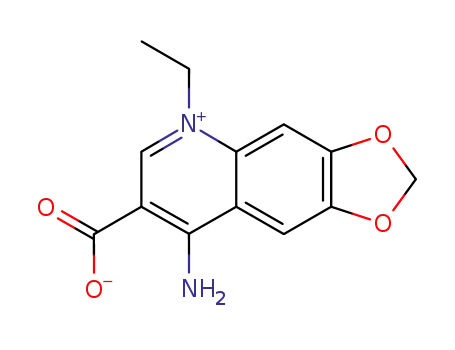 Molecular Structure of 52546-94-8 (8-amino-7-carboxy-5-ethyl-[1,3]dioxolo[4,5-<i>g</i>]quinolinium betaine)
