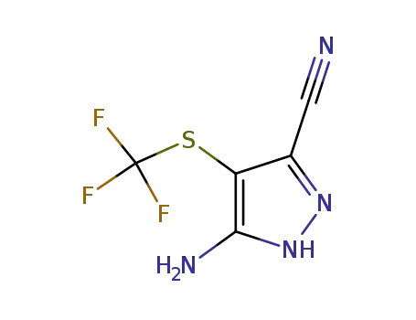 Molecular Structure of 183288-97-3 (5-amino-4-((trifluoromethyl)thio)-1H-pyrazole-3-carbonitrile)