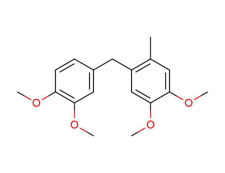 Molecular Structure of 102415-87-2 (Benzene, 1-[(3,4-dimethoxyphenyl)methyl]-4,5-dimethoxy-2-methyl-)