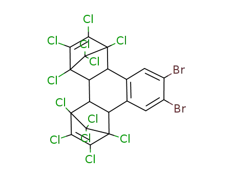 Molecular Structure of 67102-98-1 (10,11-dibromo-1,2,3,4,5,6,7,8,13,13,14,14-dodecachloro-1,4,4a,4b,5,8,8a,12b-octahydro-1,4:5,8-dimethanotriphenylene)