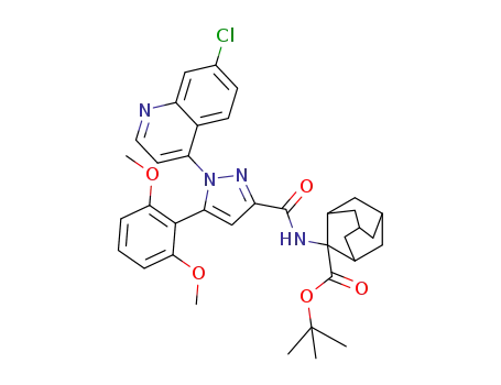 Molecular Structure of 1443991-23-8 (tert-butyl 2-[1-(7-chloroquinolin-4-yl)-5-(2,6-dimethoxyphenyl)-1H-pyrazole-3-carboxamido]adamantane-2-carboxylate)
