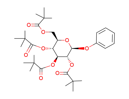 Molecular Structure of 100083-89-4 (Phenyl-2,3,4,6-tetra-O-pivaloyl-β-D-glucopyranosid)