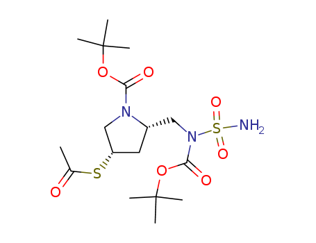 1-Pyrrolidinecarboxylic acid, 4-(acetylthio)-2-[[(aminosulfonyl)[(1,1-dimethylethoxy)carbonyl]amino]m ethyl]-, 1,1-dimethylethyl ester, (2S-cis)-