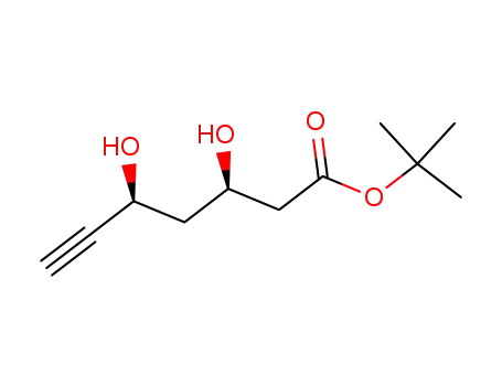 Molecular Structure of 160375-25-7 (t-butyl (3R,5S)-3,5-dihydroxy-6-heptynoate)