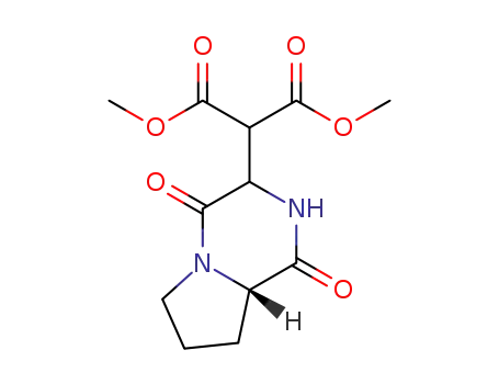 Molecular Structure of 1319113-54-6 ((3RS,6S)-3-[di(methoxycarbonyl)methyl]-1,6-trimethylene-2,5-piperazinedione)