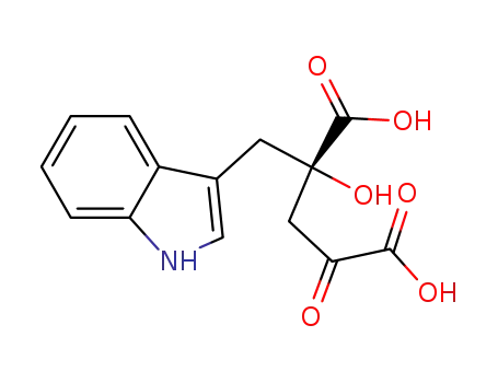 Molecular Structure of 914081-89-3 ((S)-2-hydroxy-2-(1H-indol-3-ylmethyl)-4-oxo-pentanedioic acid)
