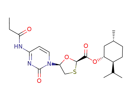 Molecular Structure of 1235712-37-4 ((2R,5S)-5-(N-4-propionylcytosin-1-yl)-1,3-oxathiolane-2R-carboxylic acid (1'R,2'S,5'R)-menthyl ester)