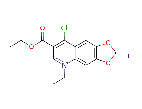Molecular Structure of 32953-32-5 (8-chloro-7-ethoxycarbonyl-5-ethyl-[1,3]dioxolo[4,5-<i>g</i>]quinolinium; iodide)