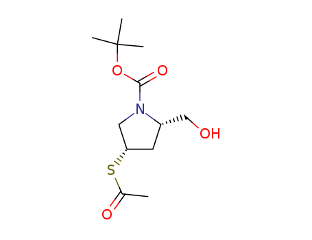 1-Pyrrolidinecarboxylic acid, 4-(acetylthio)-2-(hydroxymethyl)-, 1,1-dimethylethyl ester, (2S,4S)-