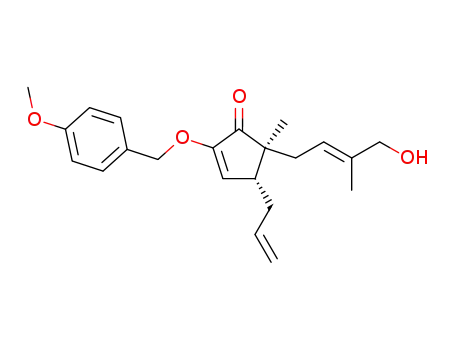 Molecular Structure of 935263-71-1 (4-allyl-5-(4-hydroxy-3-methyl-but-2-enyl)-2-(4-methoxy-benzyloxy)-5-methyl-cyclopent-2-enone)