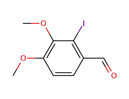 Molecular Structure of 138490-95-6 (Benzaldehyde, 2-iodo-3,4-dimethoxy-)