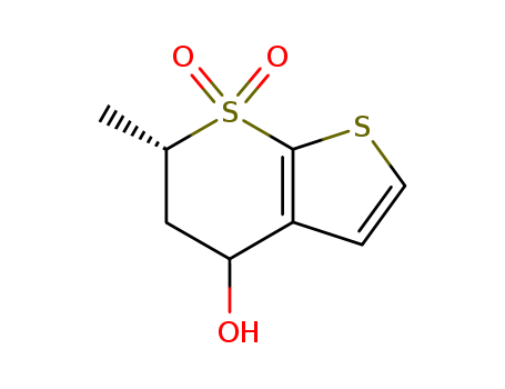 4H-Thieno[2,3-b]thiopyran-4-ol,5,6-dihydro-6-methyl-,7,7-dioxide,(4S-trans)-(9CI)
