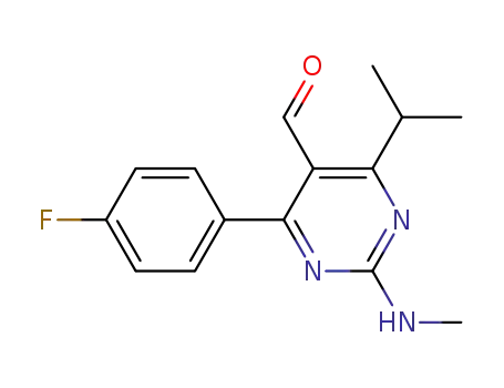 Molecular Structure of 147118-41-0 (4-(4-fluorophenyl)-6-isopropyl-2-(methylamino)pyrimidine-5-carbaldehyde)