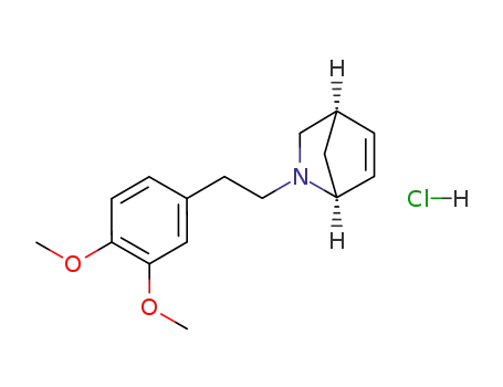 Molecular Structure of 110098-01-6 ((1S,4R)-2-[2-(3,4-Dimethoxy-phenyl)-ethyl]-2-aza-bicyclo[2.2.1]hept-5-ene; hydrochloride)