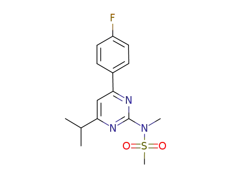 Molecular Structure of 1031246-43-1 (4-(4-fluorophenyl)-6-isopropyl-2-[(N-methyl-N-methanesulfonyl)amino]pyrimidine)